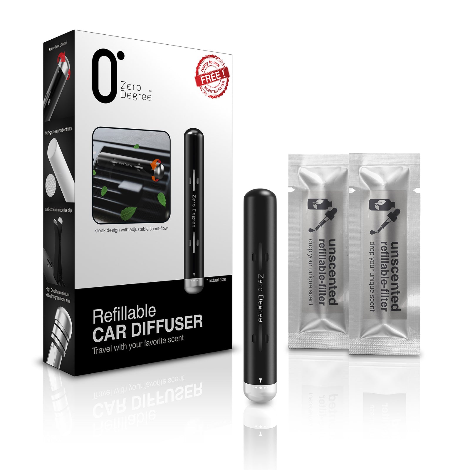 Car Diffuser (with unscented filter) - ZERO DEGREE
