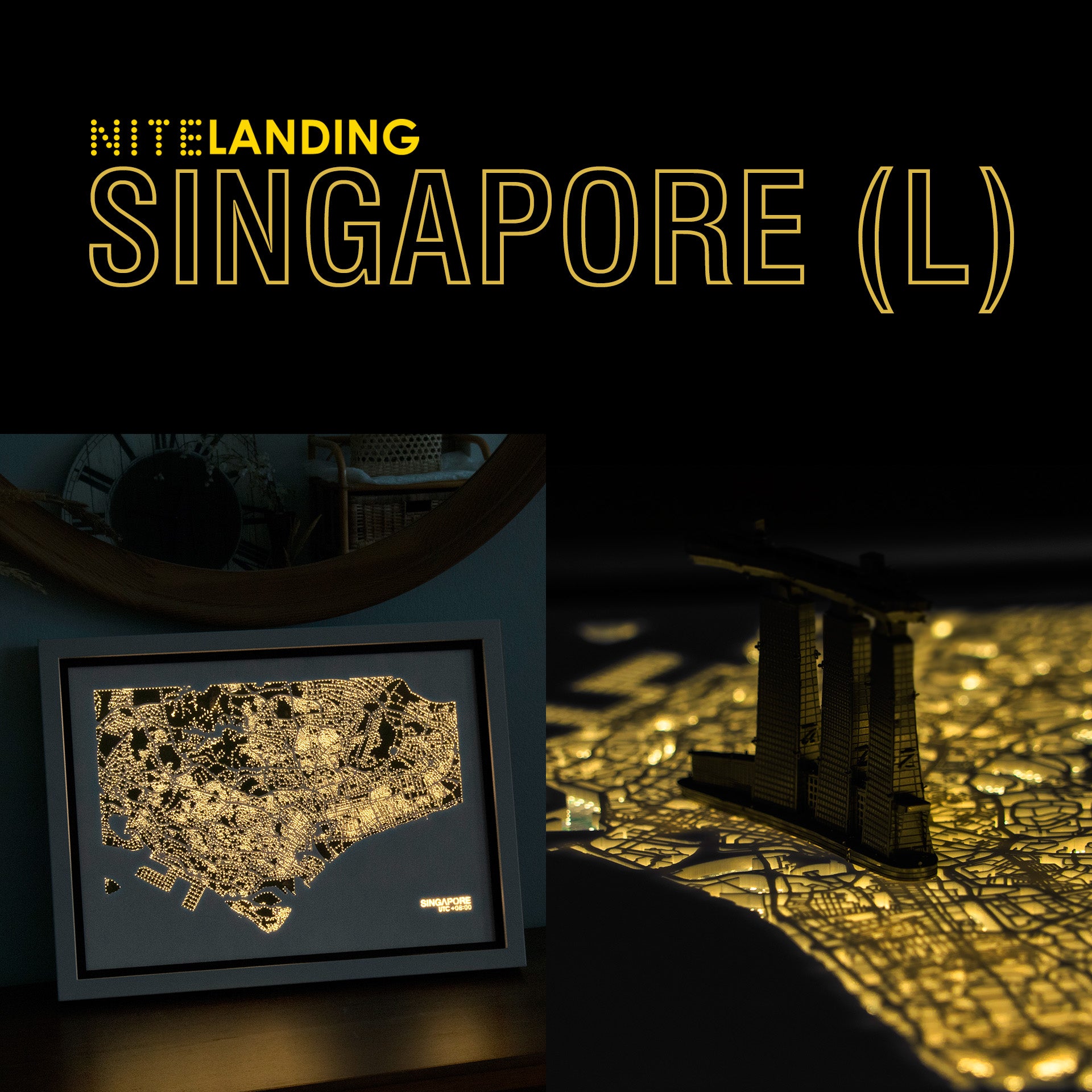 NITELANDING Singapore Map - Lighting Decoration Art - ZERO DEGREE