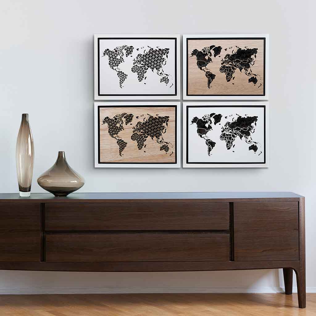 WORLD LIGHT (Geometric) - World Map Lighting Decoration Art - ZERO DEGREE