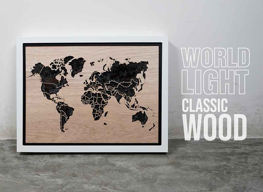 WORLD LIGHT (Classic) - World Map Lighting Decoration Art - ZERO DEGREE