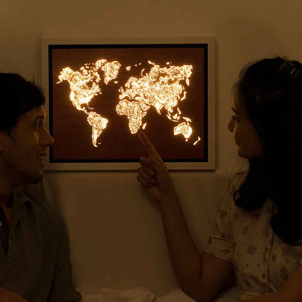 WORLD LIGHT (Classic) - World Map Lighting Decoration Art - ZERO DEGREE