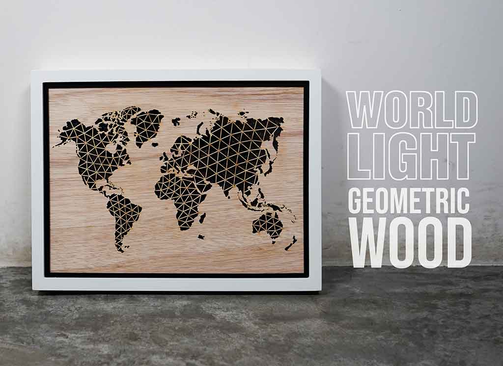 WORLD LIGHT (Geometric) - World Map Lighting Decoration Art - ZERO DEGREE