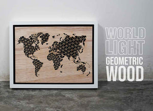 WORLD LIGHT (Geometric) - World Map Lighting Decoration Art - ZERO DEGREE