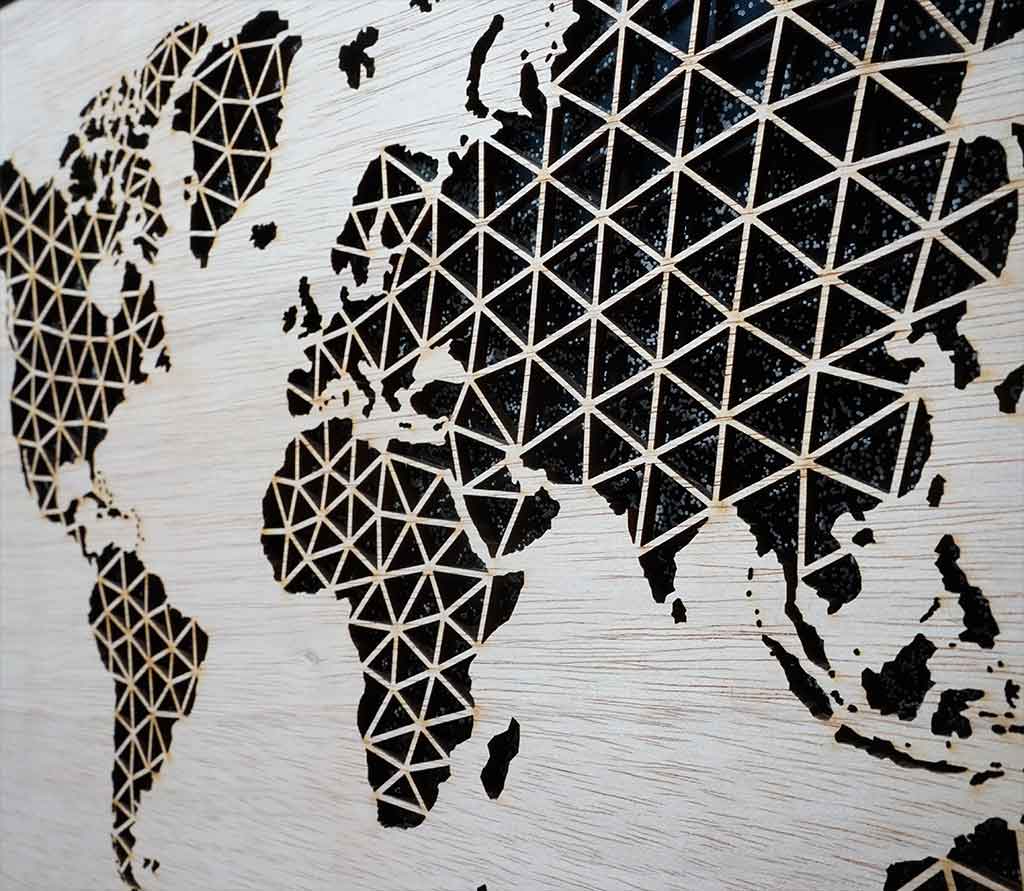 WORLD LIGHT (Geometric) - World Map Lighting Decoration Art - ZERO DEGREE